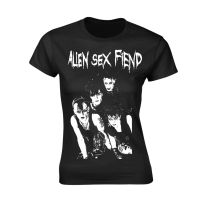 Alien Sex Fiend T Shirt Photo Band Logo Official Womens Skinny Fit Black Xl - X-Large