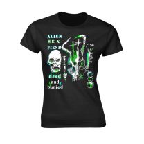 Alien Sex Fiend T Shirt Dead and Buried Official Womens Skinny Fit Black S - Small