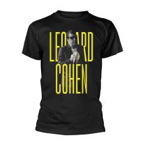 Leonard Cohen T Shirt Banana Portrait Logo Official Mens Black Xxl - Xx-Large