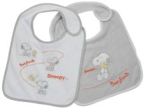 Snoopy 401154/1 Bibs Set of 2 Velcro Sponge With Embroidery